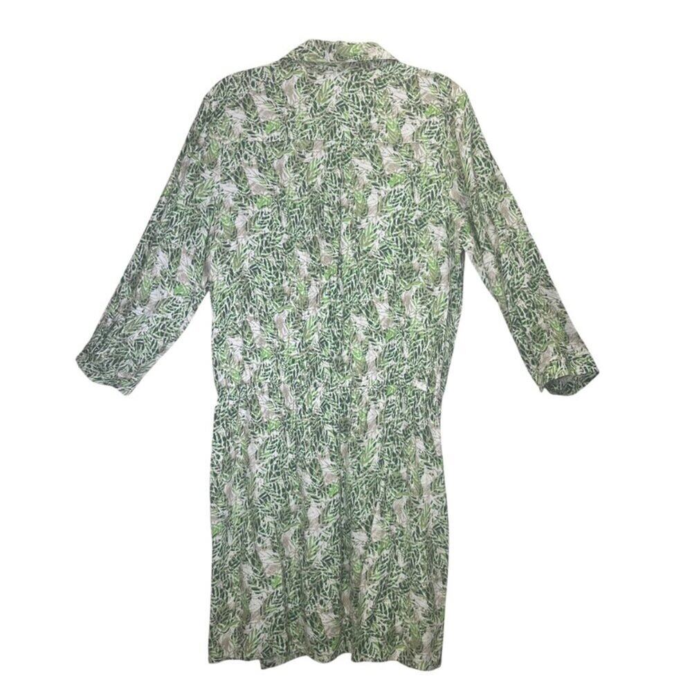 CAbi Dress Green Women's Size M Faux Wrap Elastic Waist Long Sleeve Green Tropic - Picture 4 of 12